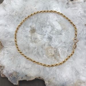 Vintage 14K Gold Rope Bracelet